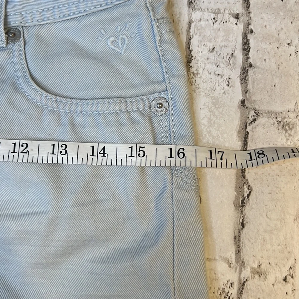Justice Premium Light Wash Denim Shorts 14 R